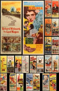 6t0957 LOT OF 25 FORMERLY FOLDED INSERTS 1950s great images from a variety of different movies!