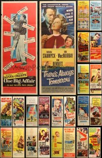 6t0954 LOT OF 28 FORMERLY FOLDED INSERTS 1950s great images from a variety of different movies!