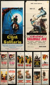 6t0948 LOT OF 14 FORMERLY FOLDED COWBOY WESTERN ITALIAN LOCANDINAS 1960s-1970s cool movie images!
