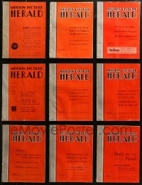 6t0276 LOT OF 9 MOTION PICTURE HERALD EXHIBITOR MAGAZINES 1943-1954 info for theater owners!