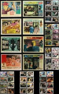 6t0811 LOT OF 83 MOSTLY HORROR PAPER 8.5X11 REPRO PHOTOS 2000s lobby card images from 1950s & 60s!