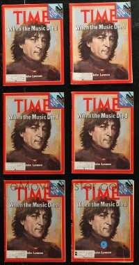 6t0212 LOT OF 6 JOHN LENNON TIME MAGAZINES 1980 When The Music Died, great cover art!