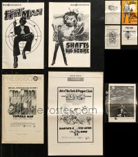 6t0132 LOT OF 9 UNCUT BLAXPLOITATION PRESSBOOKS 1960s-1970s Hitman, Shaft's Big Score & more!