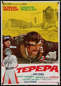6t1060 LOT OF 22 FORMERLY FOLDED BLOOD & GUNS ITALIAN ONE-SHEETS 1969 Orson Welles, Tomas Milian!