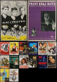 6t0925 LOT OF 16 FORMERLY FOLDED YUGOSLAVIAN POSTERS 1950s-1980s a variety of movie images!