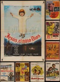 6t0634 LOT OF 13 FOLDED MEXICAN POSTERS 1970s great images from a variety of movies!