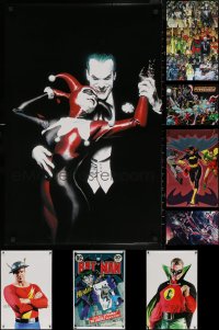 6t1081 LOT OF 10 UNFOLDED DC COMICS SUPERHEROES COMMERCIAL POSTERS 1990s-2000s cool images!