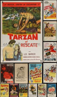 6t0052 LOT OF 18 FOLDED ARGENTINEAN POSTERS 1940s-1970s great images from a variety of movies!