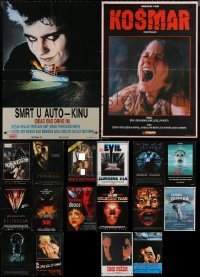 6t0924 LOT OF 17 FORMERLY FOLDED HORROR/SCI-FI YUGOSLAVIAN POSTERS 1980s-2000s cool movie images!