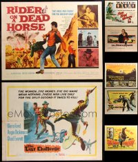 6t0998 LOT OF 11 FORMERLY FOLDED COWBOY WESTERN HALF-SHEETS 1950s-1960s cool movie images!