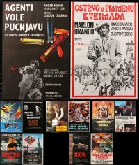 6t0926 LOT OF 14 FORMERLY FOLDED YUGOSLAVIAN POSTERS 1970s-1980s a variety of movie images!