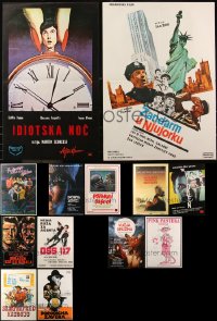 6t0927 LOT OF 13 FORMERLY FOLDED YUGOSLAVIAN POSTERS 1960s-1980s a variety of movie images!