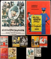 6t0929 LOT OF 11 FORMERLY FOLDED YUGOSLAVIAN POSTERS 1950s-1970s a variety of movie images!