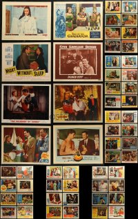 6t0428 LOT OF 74 1950S LOBBY CARDS 1950s great scenes from a variety of different movies!