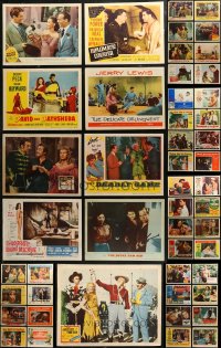 6t0446 LOT OF 57 LOBBY CARDS 1940s-1970s great scenes from a variety of different movies!