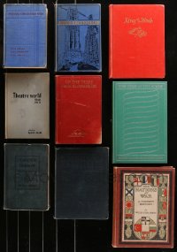 6t0063 LOT OF 9 HARDCOVER BOOKS 1910s-1950s John D. Rockefeller, Theatre World & more!