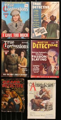 6t0210 LOT OF 6 MAGAZINES 1930s-1940s True Confessions, True Detective, Master Detective & more!