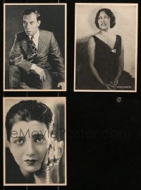 6t0796 LOT OF 3 5X7 FAN PHOTOS WITH FACSIMILE SIGNATURES 1920s Buster Keaton, Swanson, Kay Francis