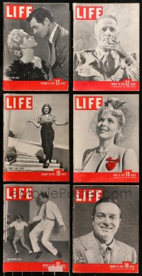 6t0211 LOT OF 6 LIFE MAGAZINES 1940-1945 filled with great images & articles on celebrities!