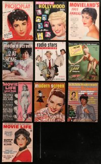 6t0185 LOT OF 10 MAGAZINES 1940s-1960s filled with great images & articles on celebrities!