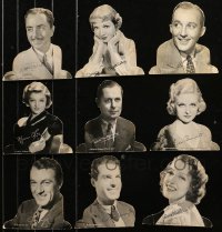 6t0771 LOT OF 9 MGM & PARAMOUNT DIE-CUT STANDEES 1930s Bing Crosby, Myrna Loy, Gary Cooper & more!