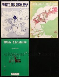 6t0530 LOT OF 3 CHRISTMAS SHEET MUSIC 1940s-1950 Frosty the Snow Man, White Christmas & more!