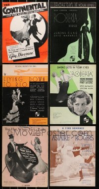 6t0527 LOT OF 6 FRED ASTAIRE & GINGER ROGERS SHEET MUSIC 1930s Gay Divorcee, Flying Down to Rio!