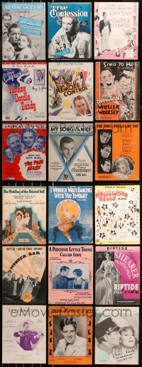 6t0523 LOT OF 19 SHEET MUSIC 1920s-1940s great songs from a variety of movies & more!