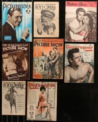 6t0202 LOT OF 8 ENGLISH MOVIE MAGAZINES 1920s-1950s filled with great images & articles!