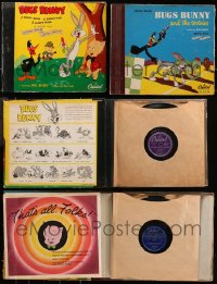 6t0507 LOT OF 2 WARNER BROS. 45 RPM RECORDS 1940s Bugs Bunny, Daffy Duck, Elmer Fudd!