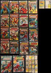 6t0155 LOT OF 18 DAREDEVIL COMIC BOOKS 1970s Marvel Comics, some with Black Widow!