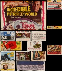 6t0040 LOT OF 14 FOLDED INCOMPLETE THREE-SHEETS 1950s-1960s partial images from a variety of movies!