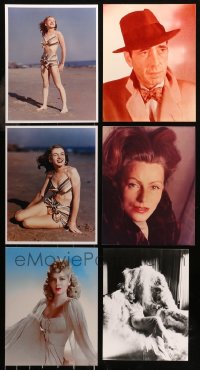 6t0533 LOT OF 11 COLOR AND BLACK & WHITE 11X14 REPRO PHOTOS 1980s Marilyn Monroe, Bogart & more!