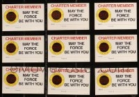 6t0770 LOT OF 9 STAR WARS FAN CLUB MEMBERSHIP CARDS 1981 May the Force Be With You!
