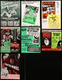 6t0517 LOT OF 7 HORROR/SCI-FI ENGLISH TRADE ADS 1940s-1960s great images from scary movies!