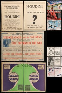 6t0516 LOT OF 12 ENGLISH TRADE ADS 1910s-1940s a variety of great ads including one for Houdini!