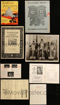 6t0789 LOT OF 4 MARCO MILLIONS STAGE PLAY PROMOTIONAL ITEMS 1920s-1940s great images & info!