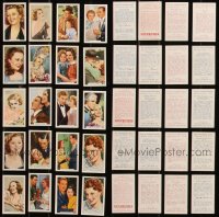 6t0759 LOT OF 20 ENGLISH CIGARETTE CARDS 1930s color portraits of top actors & actresses!