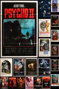 6t0348 LOT OF 20 FOLDED 1970S-90S HORROR ONE-SHEETS 1970s-1990s a variety of scary movie images!
