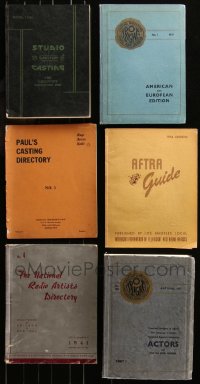 6t0144 LOT OF 6 CASTING DIRECTORIES 1930s-1950s filled with information on actors & actresses!