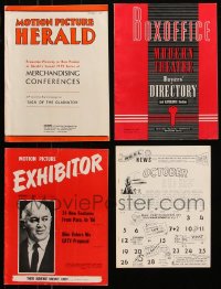 6t0287 LOT OF 4 EXHIBITOR MAGAZINES 1959-1975 great images & info for theater owners!