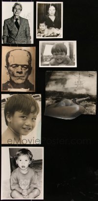 6t0576 LOT OF 7 MISCELLANEOUS PHOTOS 1940s-1990s great portraits including Frankenstein!