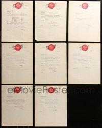 6t0553 LOT OF 8 RED SEAL FILM BOOKING LETTERS 1926-1927 from the studio to theater owners!