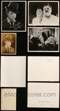 6t0848 LOT OF 3 HARRY LANGDON 8X10 REPRO PHOTOS AND 1 5X7 FAN PHOTO 1920s & 1980s great images!