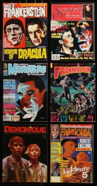 6t0214 LOT OF 6 HORROR/SCI-FI MAGAZINES 1960s-1990s filled with great images & articles!