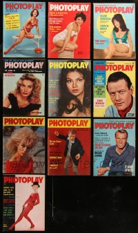 6t0182 LOT OF 10 PHOTOPLAY ENGLISH MOVIE MAGAZINES 1960-1963 filled with great images & articles!