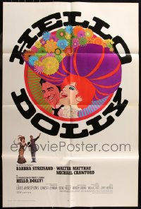 6t0373 LOT OF 10 FOLDED HELLO DOLLY SPANISH LANGUAGE ONE-SHEETS 1969 Amsel art of Barbra Streisand!