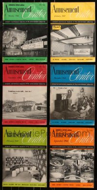6t0282 LOT OF 6 AMUSEMENT CENTER EXHIBITOR MAGAZINES 1948-1949 images & info for theater owners!