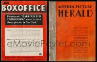 6t0291 LOT OF 2 EXHIBITOR MAGAZINES 1937-1938 filled with images & info for theater owners!