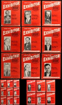 6t0263 LOT OF 24 EXHIBITOR EXHIBITOR MAGAZINES 1958-1965 images & info for theater owners!
